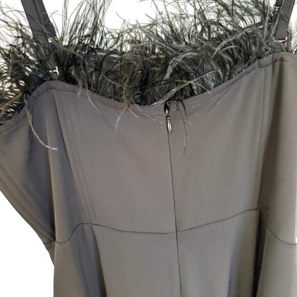 Nicole Miller Jumpsuit Women's Size 14 Feather Trim - Picture 4 of 5